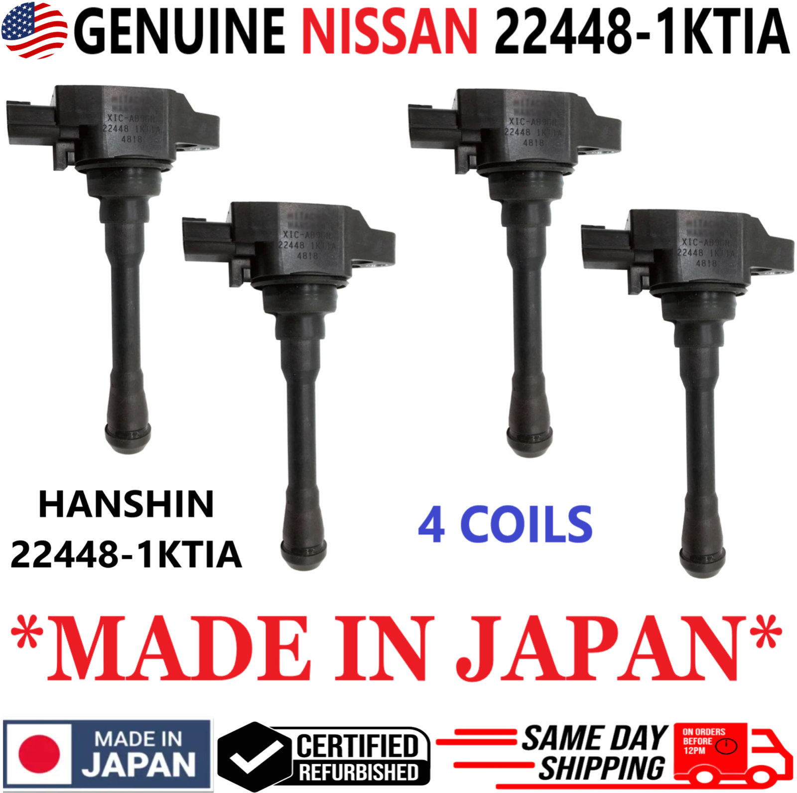 あゆん GENUINE Nissan Ignition Coils For 2007-2015 Nissan