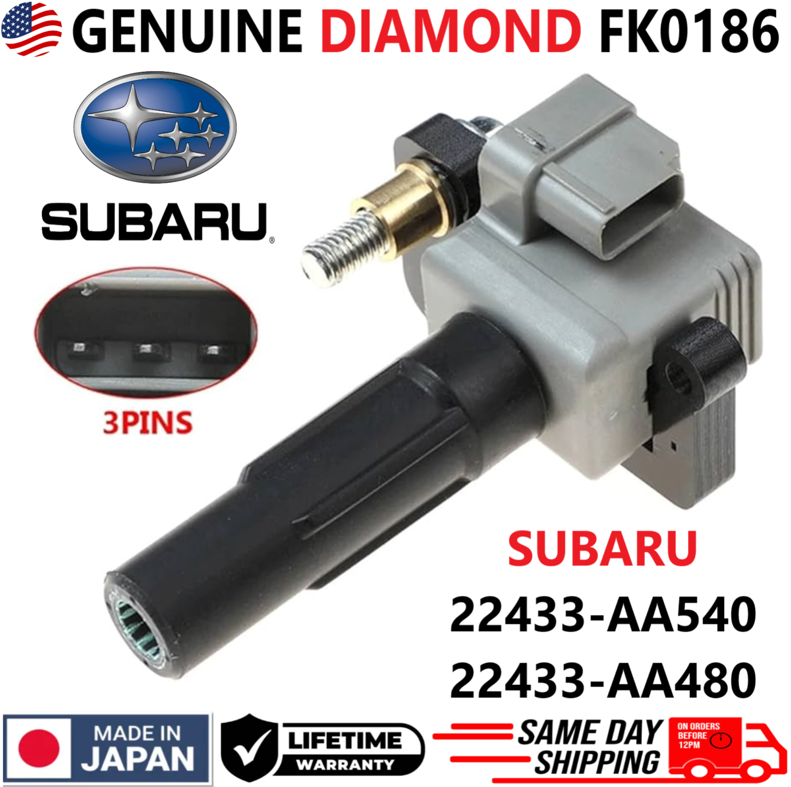 GENUINE DIAMOND x1 Ignition Coil For 2004-2010 Subaru 2.5L