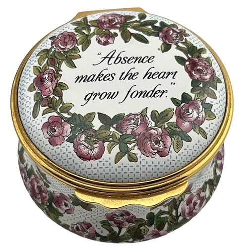 未使用 HALCYON DAYS ピーターラビット 花柄 ボックス ケース Halcyon Days Enamels Box Absence Makes Heart Grow Fonder