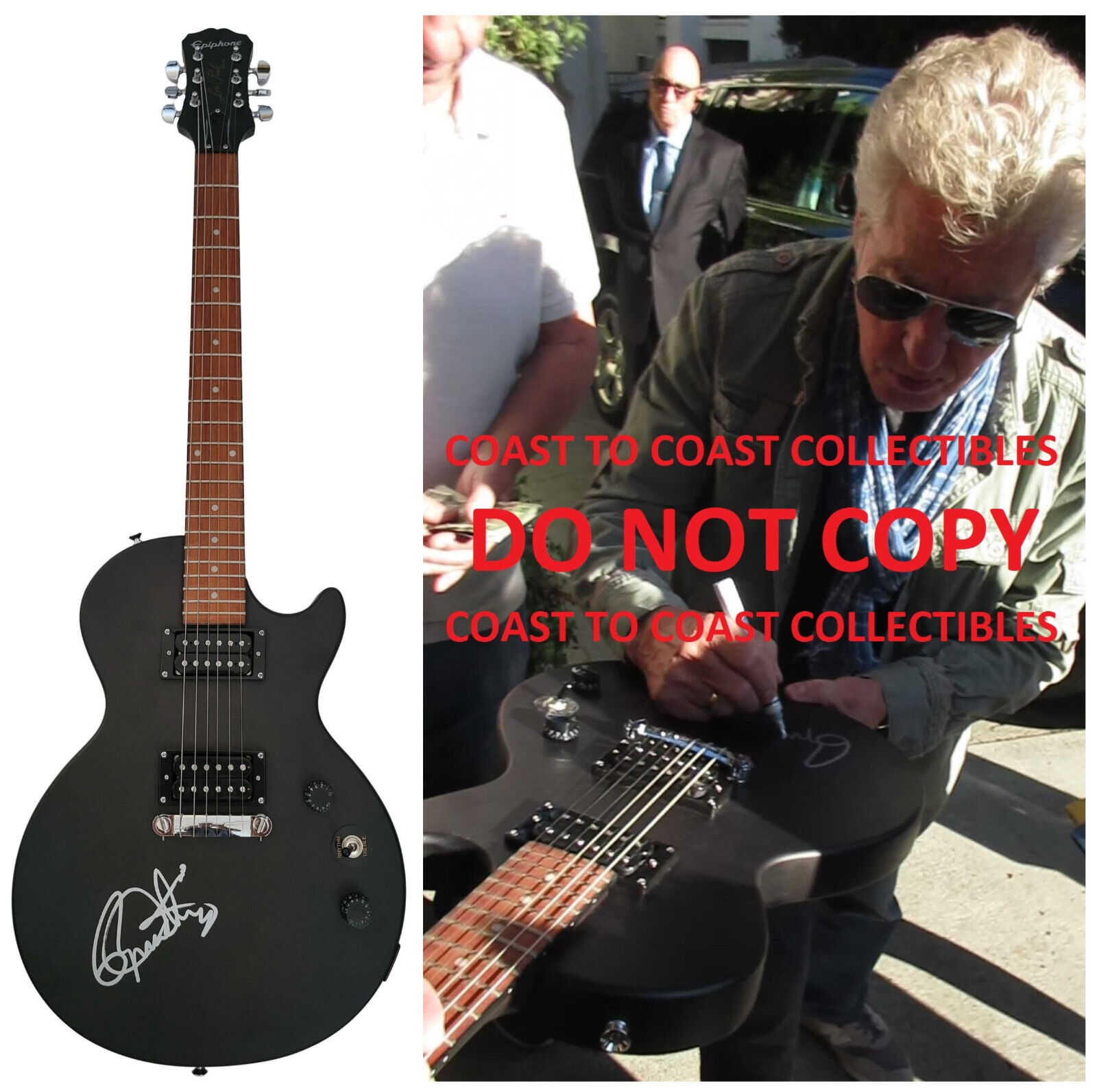 Roger Daltrey The Who signed Epiphone Les Paul special guitar COA Proof Roger Daltrey The Who signed Epiphone Les Paul special guitar COA Proof