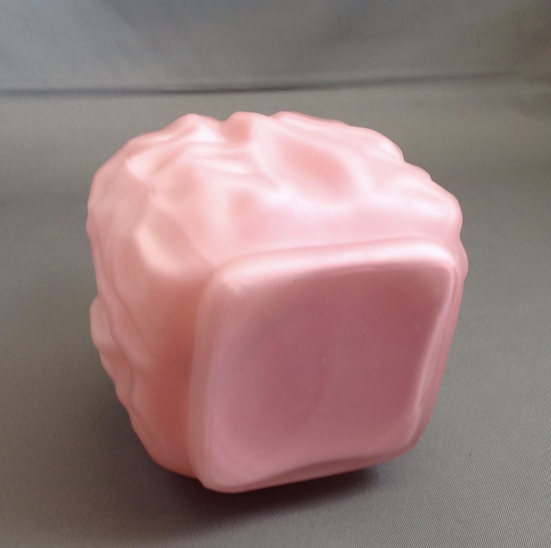 Antique Miniature Oil Lamp Pink Quilted Pattern  Satin Glass c1890's