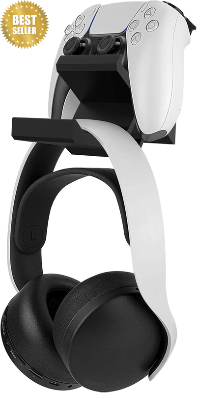Controller & Headphone Wall Mount Stand, Compatible with PS5 / PS4 Dualsense & D