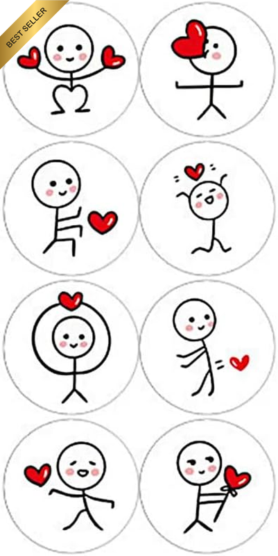 Love Heart Stickers X 50 Funny Business Seal Thank You Packaging Labels Gifts