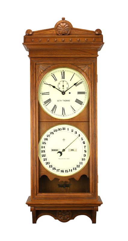 Seth Thomas Double Dial Perpetual Office Calendar Regulator #13 Wall