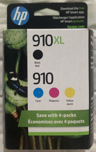 HP 910XL Black & 910 Color Ink Cartridges 3JB41AN (3YL65AN & 3...