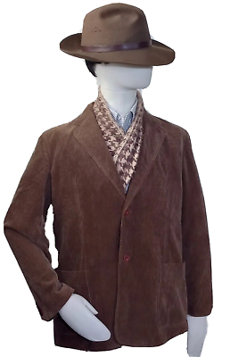 DKNY Blazer XL Brown Corduroy Sports Coat Jacket 2 Button Lined