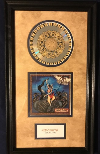 AEROSMITH NINE LIVES Album/CD/Disc signed autograph castomed framed display