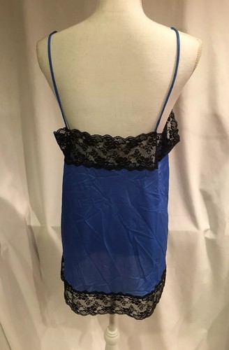 Vintage Sheer Blue Nylon Peignoir Set With Black Lace Detail Vintage Nightgown a