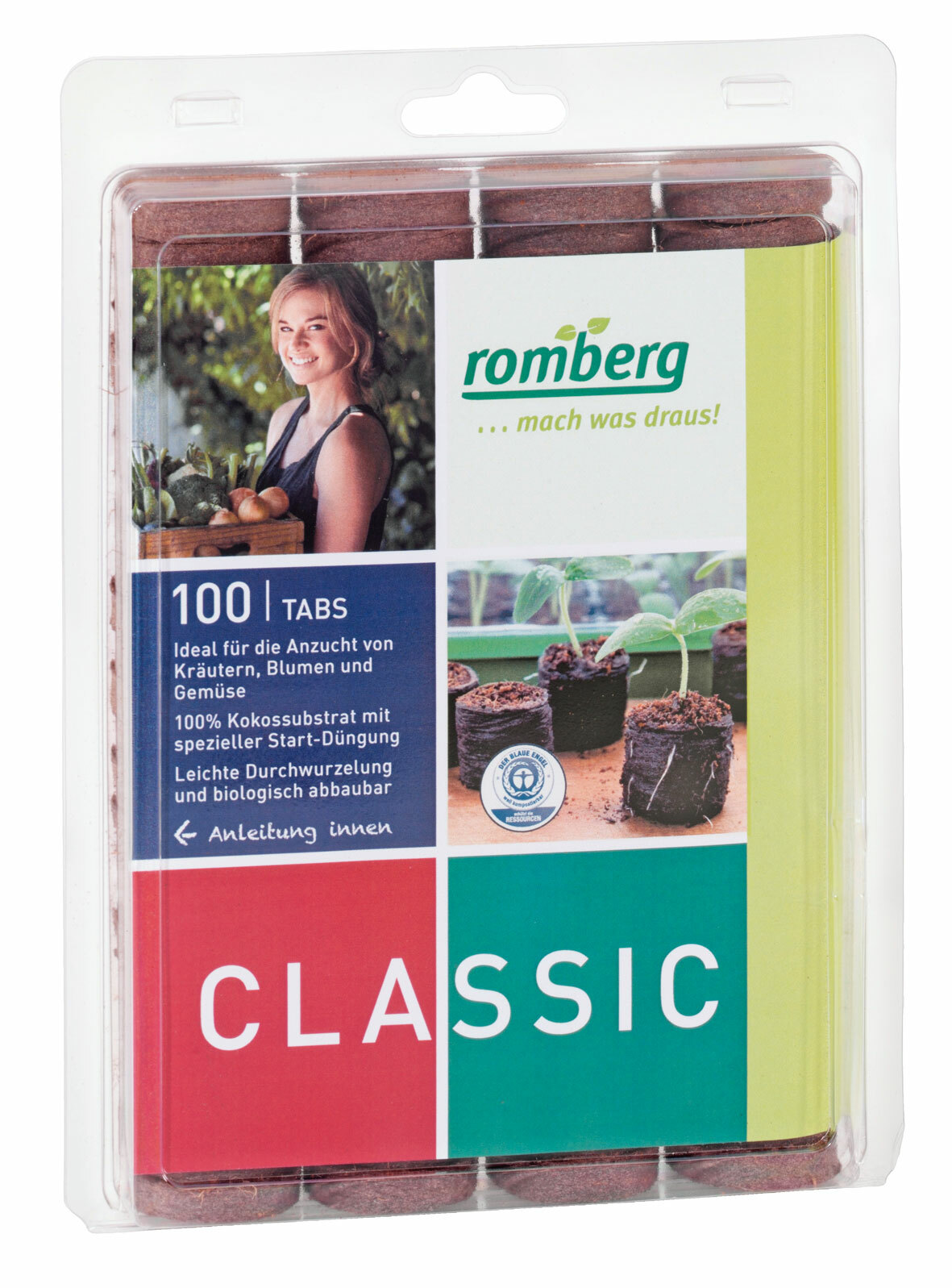 Romberg 10091013 36 mm Kokos-Quelltabletten (100 Stück) (Kokosquelltöpfe)
