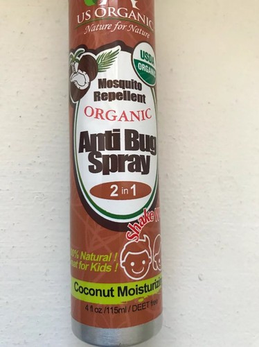 US Organic Mosquito Repellent Anti Bug Spray,Coconut Moisturizing 4oz