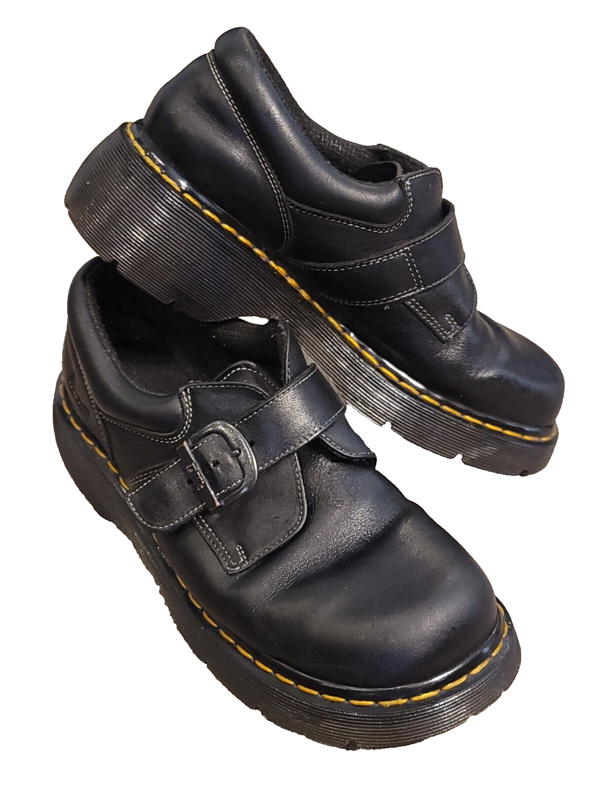 Vtg Dr. Martens Platform Shoe Monk Strap Oxford 3A78 BLACK Vtg Dr. Martens Platform Shoe Monk Strap Oxford 3A78 BLACK
