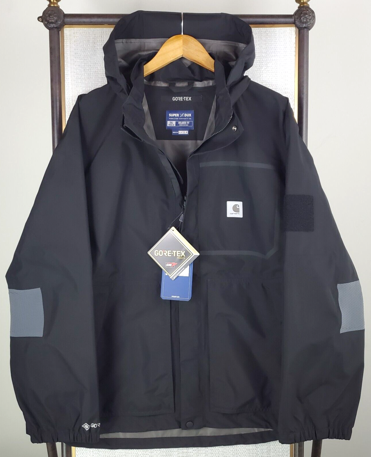 Pre-owned Carhartt $299  Gore-tex Size 2xl Jacket Storm Defender Black Super Dux Hood