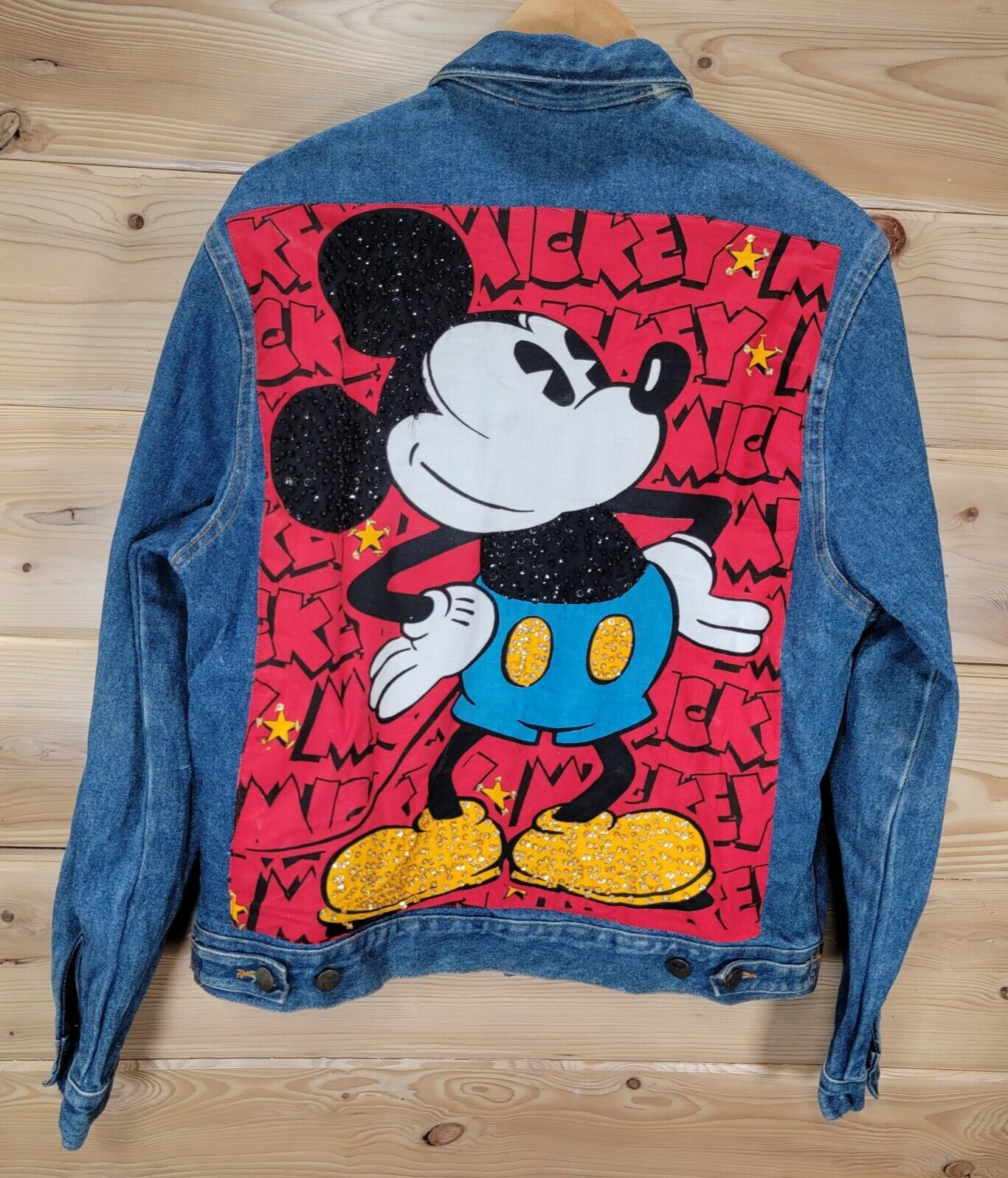 VTG Disney Trucker Jacket Adult Large Rhinestone Mickey & Co
