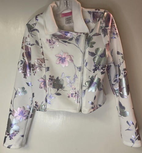 2hip girls White Easter Floral shimmering long sleeve zip