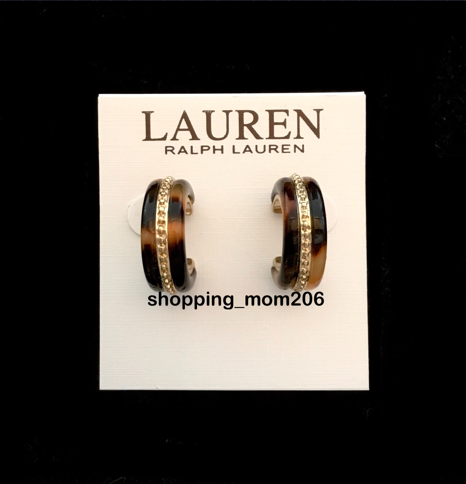 Lauren Ralph Lauren ☆【フープピアス】Gold Tone Tortoise 25