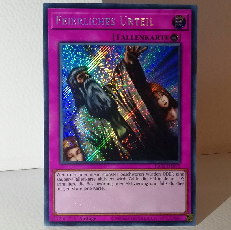 Yugioh Karte Feierliches Urteil Secret Rare Ra02-De075 Deutsch Nm!