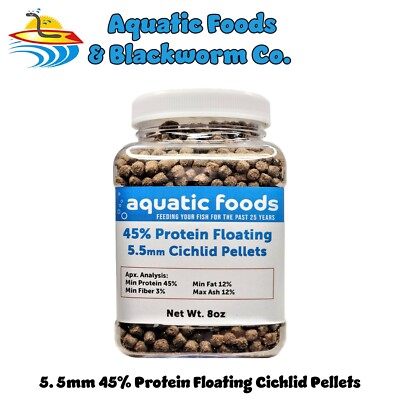5.5mm - Cichlid Floating Pellets for Discus and all Tropical Fish. JAR