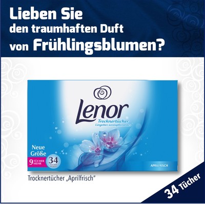 3x LENOR Trocknertücher Dufttücher Aprilfrisch Textilerfrischer 34er Box (34 St)