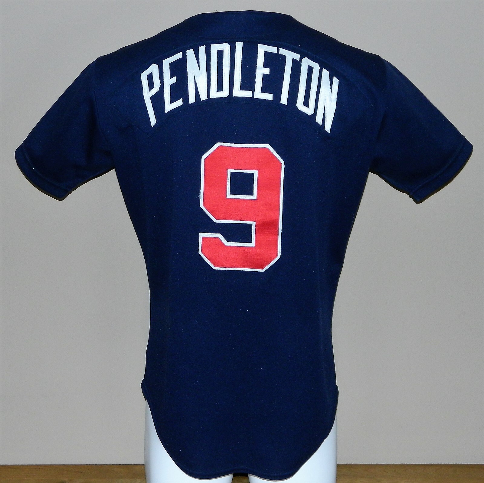 Terry Pendleton Game Worn Atlanta Braves BP Jersey #9 - Rawlings Size 44