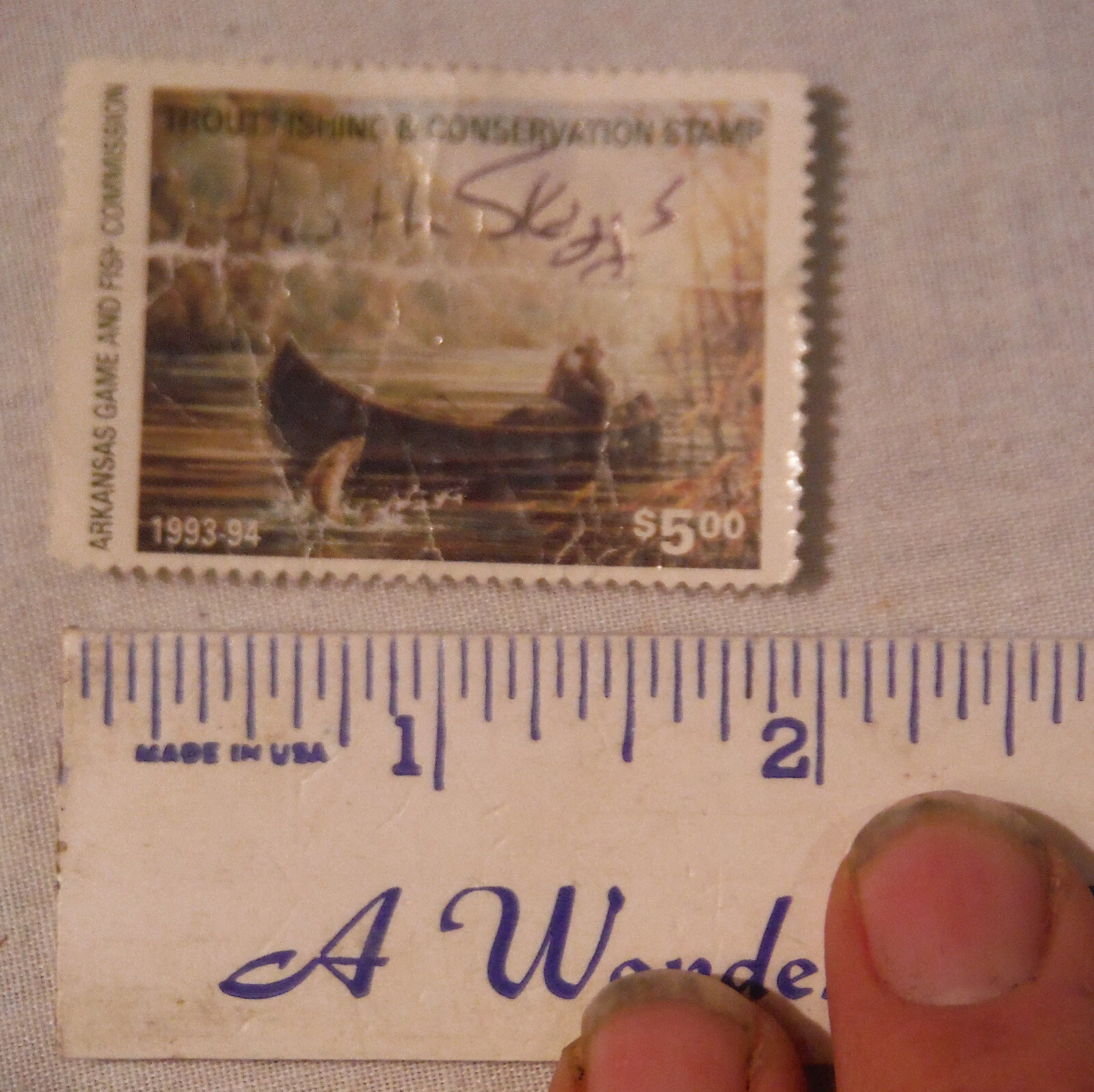 1993 94 Arkansas Game & Fish Commission ~ Trout Fishing Convervation Stamp