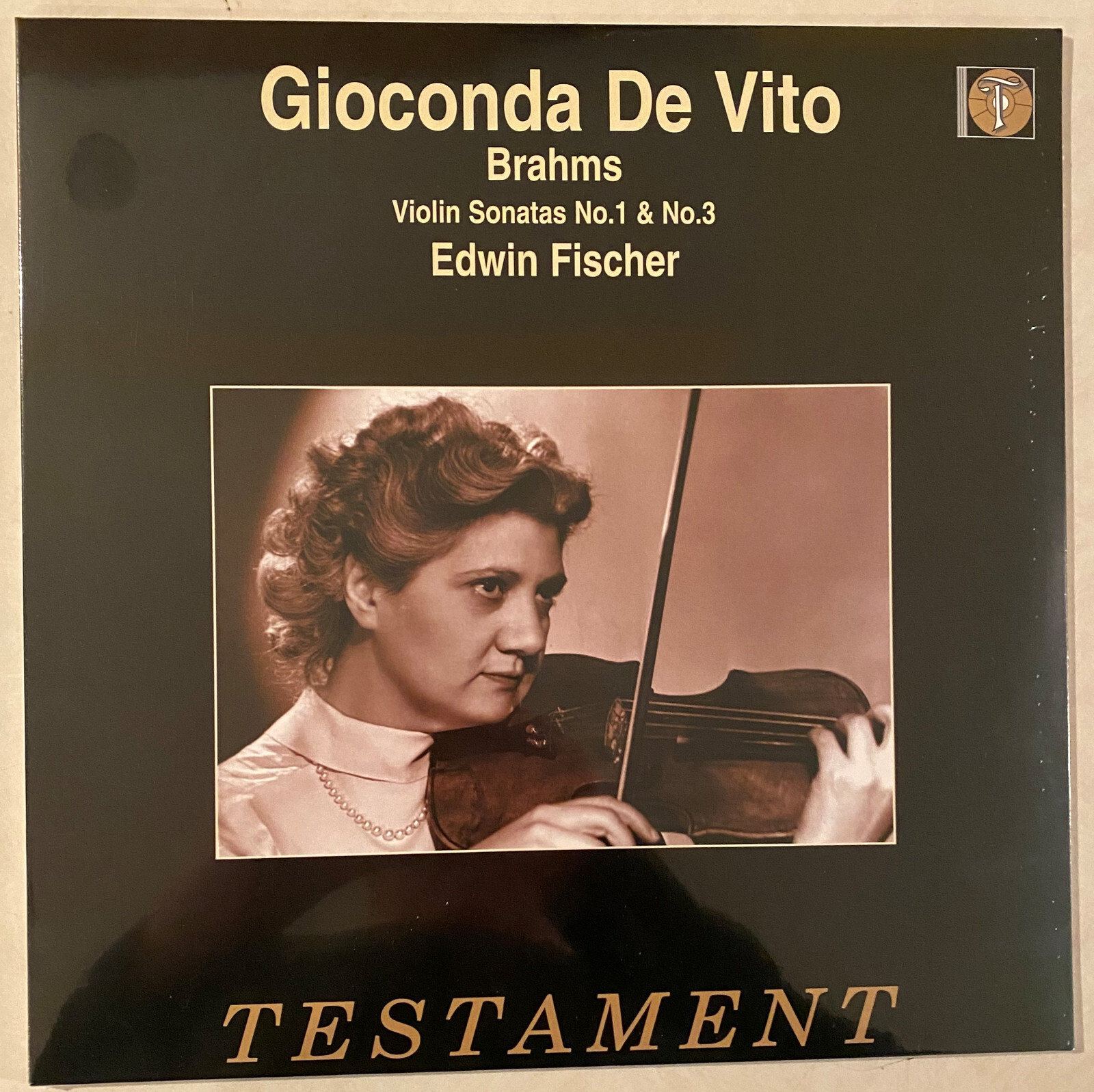 BRAHMS Violin Sonatas 1 & 3 GIOCONDA DE VITO Edwin Fischer