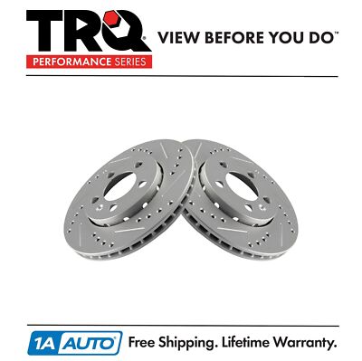 TRQ Rear Brake Rotors For 2000-2006 Audi TT Quattro 2002-2005 Volkswagen Jetta