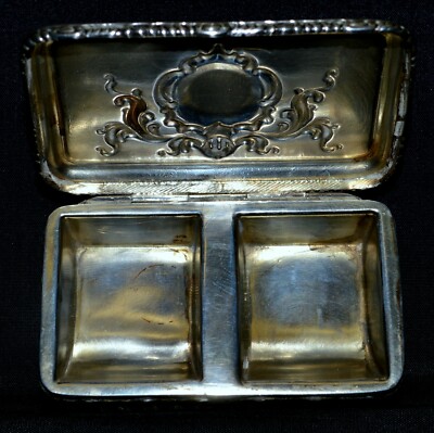 Silver Victorian design Medallion Sterling plated, Rectangle silver stamping Vintage stamping Silver Victorian Stamping rectangle shape