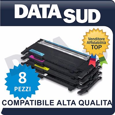 KIT 8 TONER CMYK COMPATIBILI CLT-K4072 PER SAMSUNG CLP 320 CLP 325 CLX 3180 3185