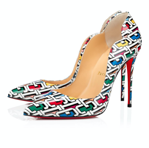 【Christian Louboutin】ホットクロス スライド マルチカラー Hot Chick - 100 mm Pumps - 