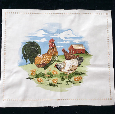 Chickens & Chicks Quilting Craft Sewing Pillow Panel 13.5'' x 11.5'' Cranston