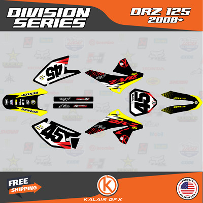 Graphics Decal Kit For Suzuki DRZ125 (2008-2023) DRZ 125 Division-Yellow Red