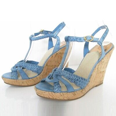 River Island Blue Strappy Wedges Size 6