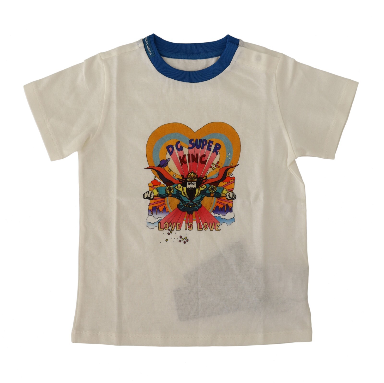 

DOLCE - GABBANA Kids Белая хлопковая футболка с принтом DG Super King, 24/30 месяцев 160 долларов США, Белый