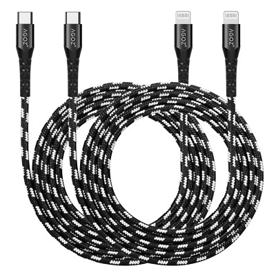 2 Pack USB C to iPhone Fast Charger Cable for iPhone 14 13 PRO MAX 12 11 XS X XR