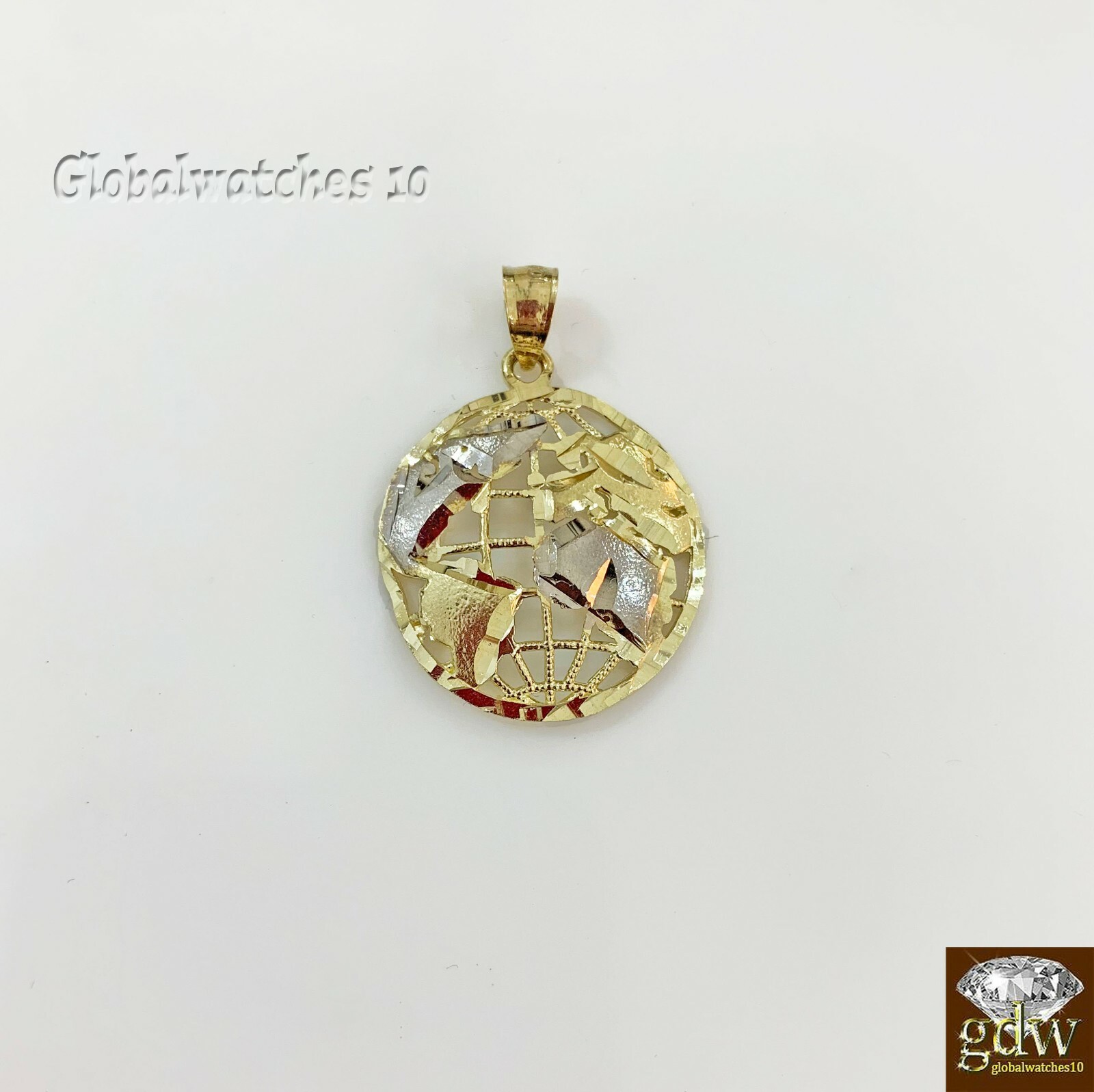 Pre-owned G&d 10k Gold Earth Charm Pendant Miami Cuban Chain 22 24 26 28 Inch