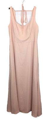 Hailey Paige Occasions Dress Maxi Plus Size Blush Pink Tie Back Maxi Sz 20 Flaw