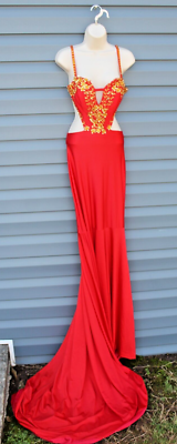 Red dress with gold accents 2025
