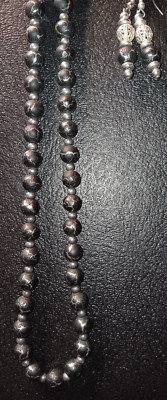 Vintage Obsidian Earrings & Chocker Necklace Set