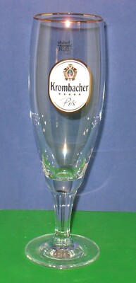 Krombacher Pils 0.3L Stemmed Beer Glass Germany 9''
