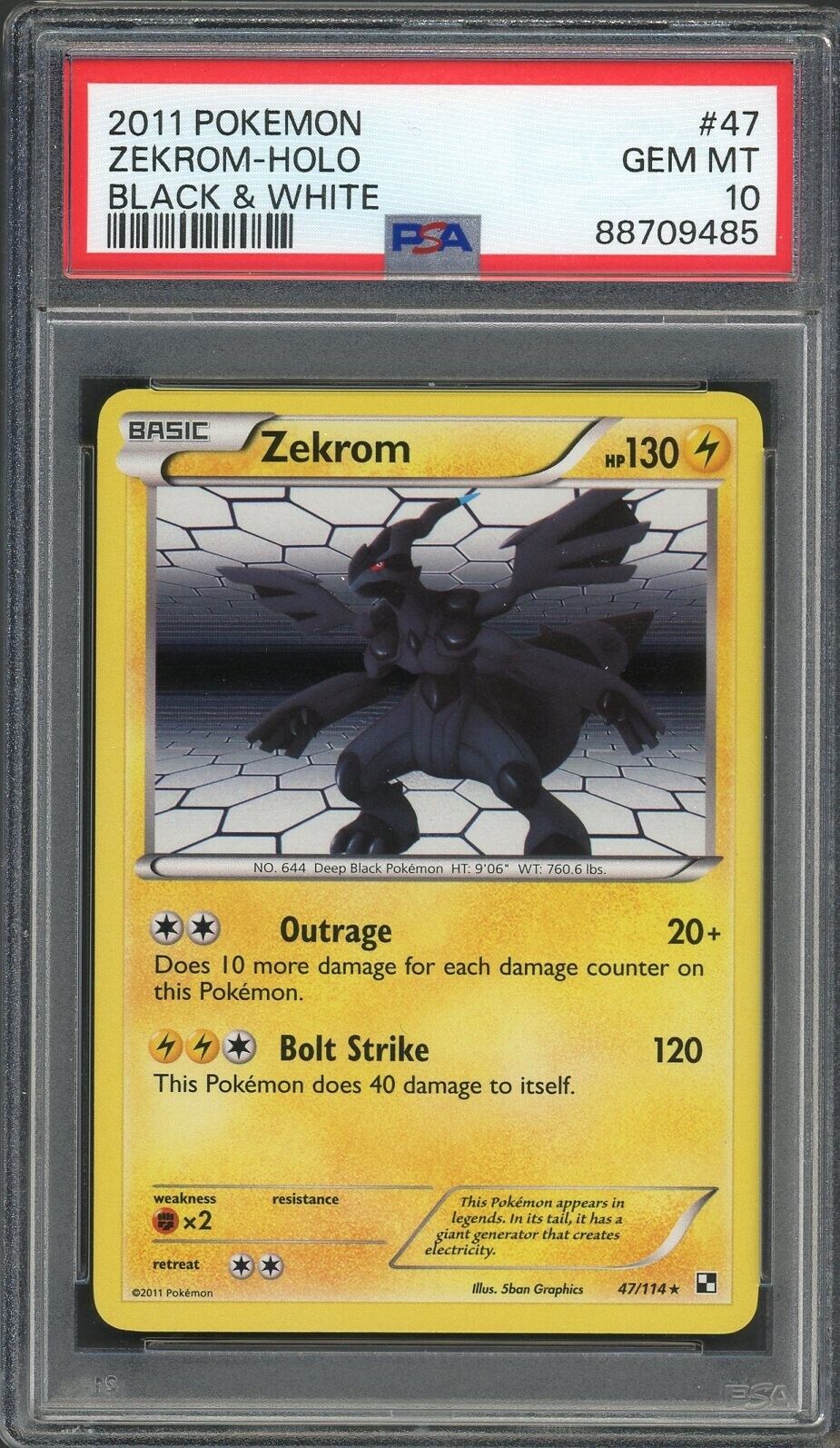 PSA 10 Zekrom (LOW POP) Black & White 47/114 Holo Pokemon PSA 10 Zekrom (LOW POP) Black & White 47/114 Holo Pokemon