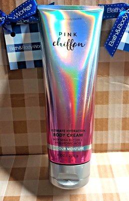 BATH & BODY WORKS PINK CHIFFON BODY CREAM ULTIMATE HYDRATION 8oz/ 226g NEW