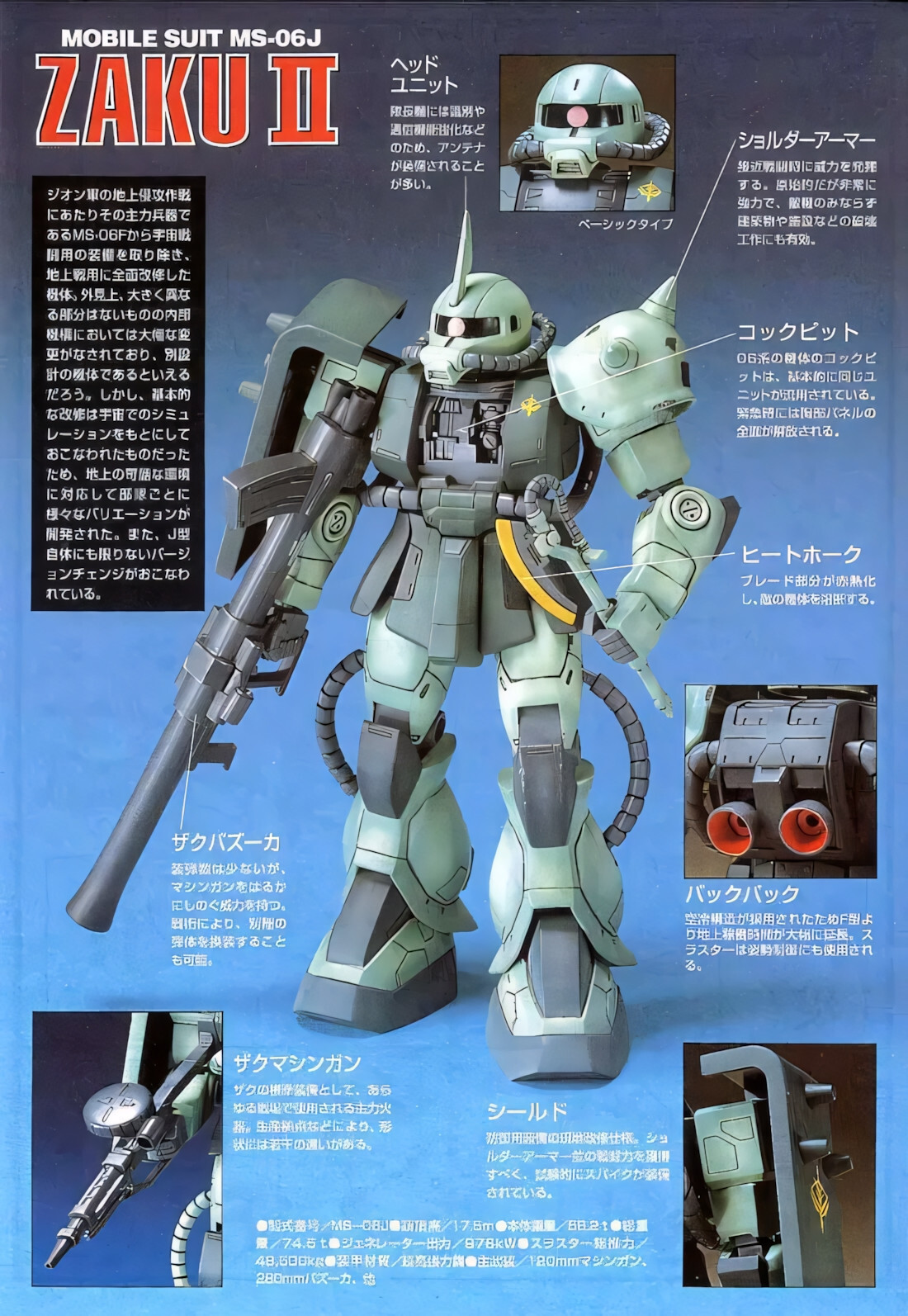 BANDAI MS-06J ZAKU II 1/144 フィギュア Bandai HG 1/144 Ms-06J Zaku II Mobile Suit Gundam 08Th MS