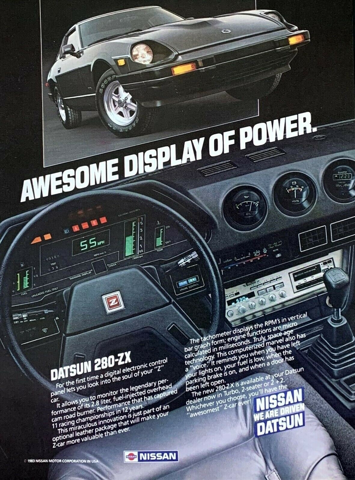 1983 NISSAN DATSUN 280-ZX Awesome Display of Power Vintage Print