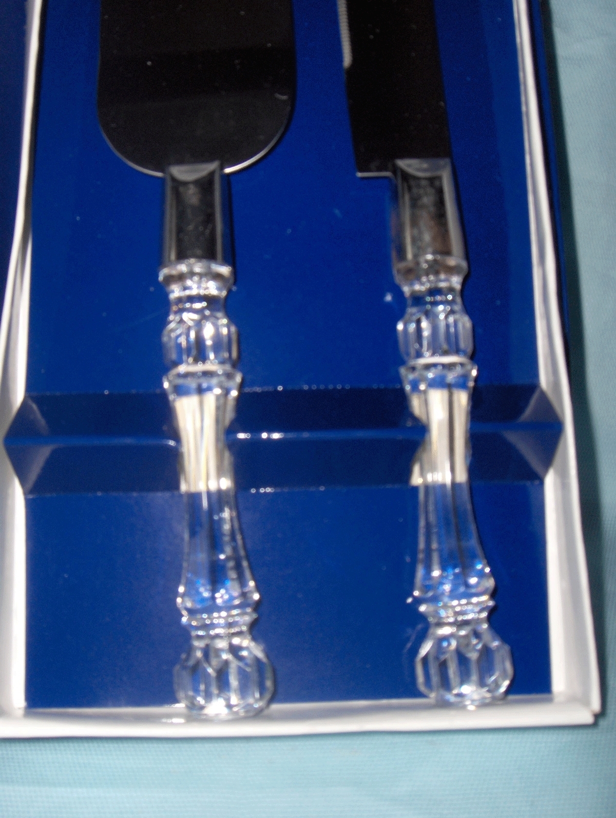 Silver Cake Server and Knife  Perfect to engrave for weddings - Acrylic Handles