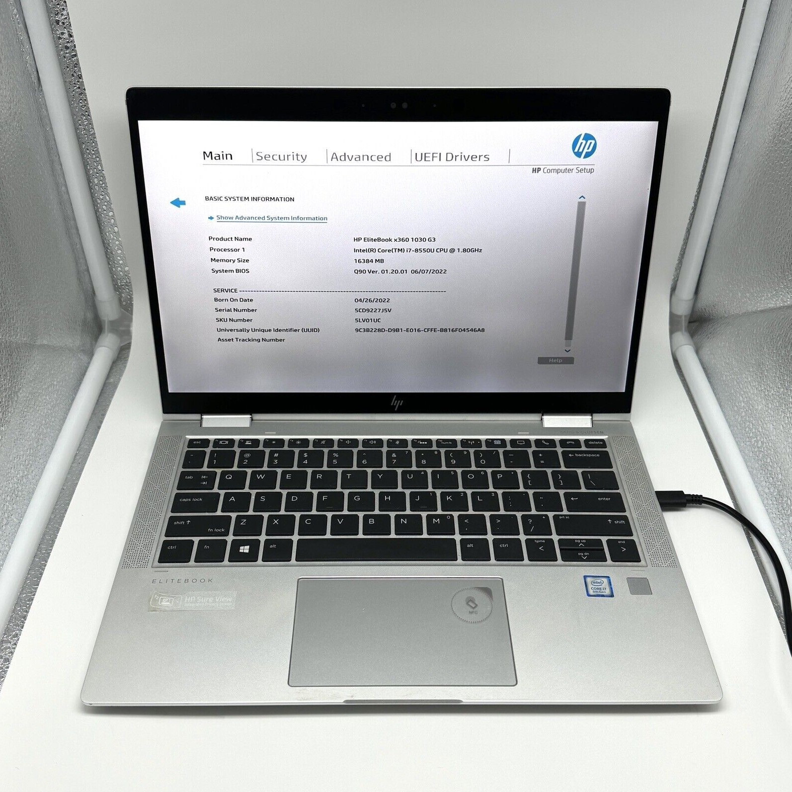 HP Elitebook x360 1030 G3 | Core i7-8550U 1.80GHz | 16GB RAM