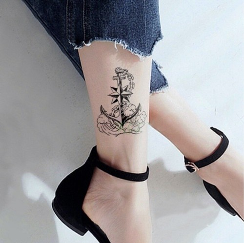 Temporares Tattoo Anker Stern Muster Welle Anchor Wasserfest Einmal Meer Ebay
