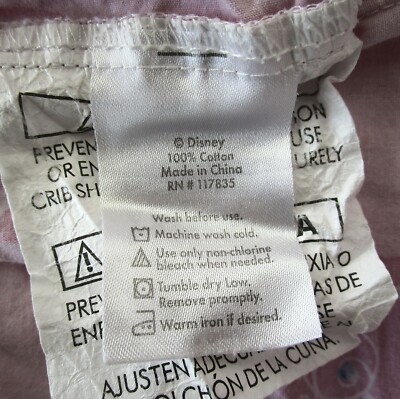 DISNEY PRINCESS TODDLER BED PINK 100%  COTTON  FITTED BOTTOM SHEET-TIARAS/HEARTS