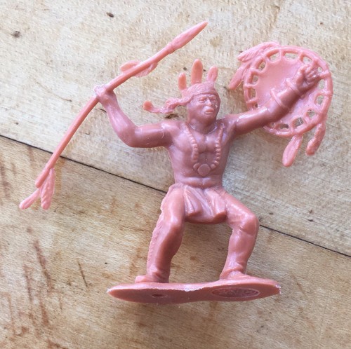 Vintage Marx Toys Lot Of 4 Indians 54mm Red Brown