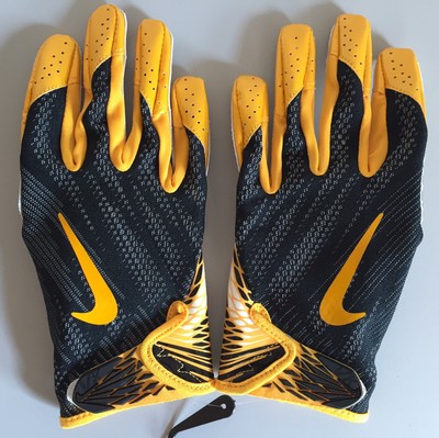 nike football gloves black and yellow