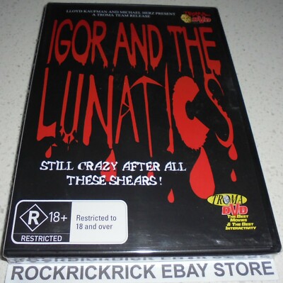 IGOR AND THE LUNATICS DVD (TROMA) REGION 4 (BRAND NEW SEALED)